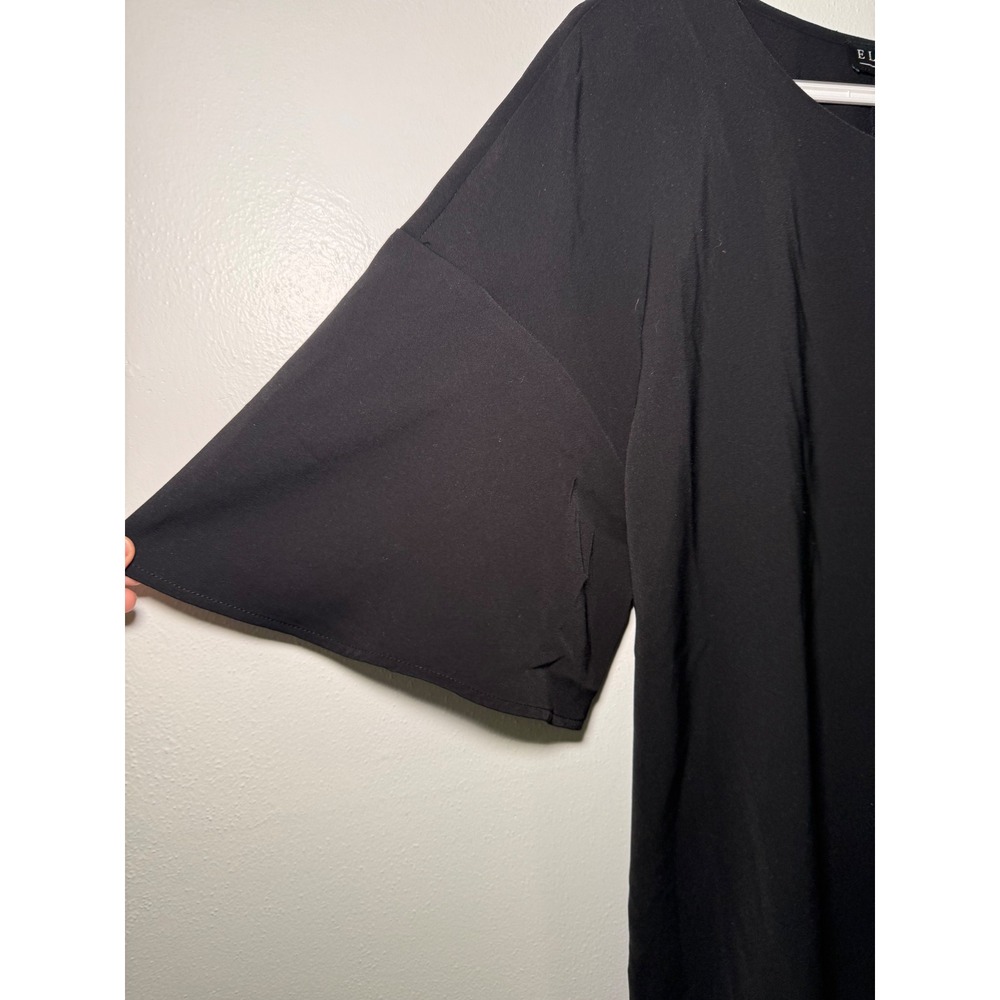 ELOQUII Black Bell Sleeve Tie Back Top Tunic Shirt Womens‎ 18 Career Minimalist - Picture 3 of 9